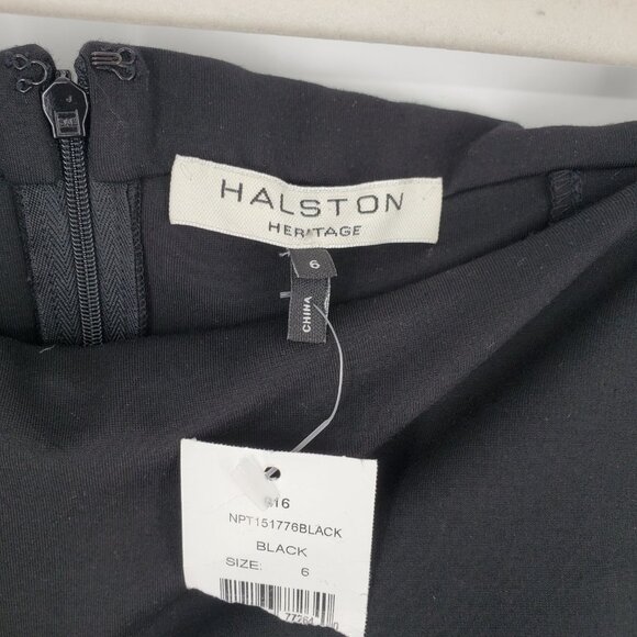 NWT‎ Halston Heritage Off-Shoulder Sheath Dress Little Black Dress Size 6 - Picture 8 of 11